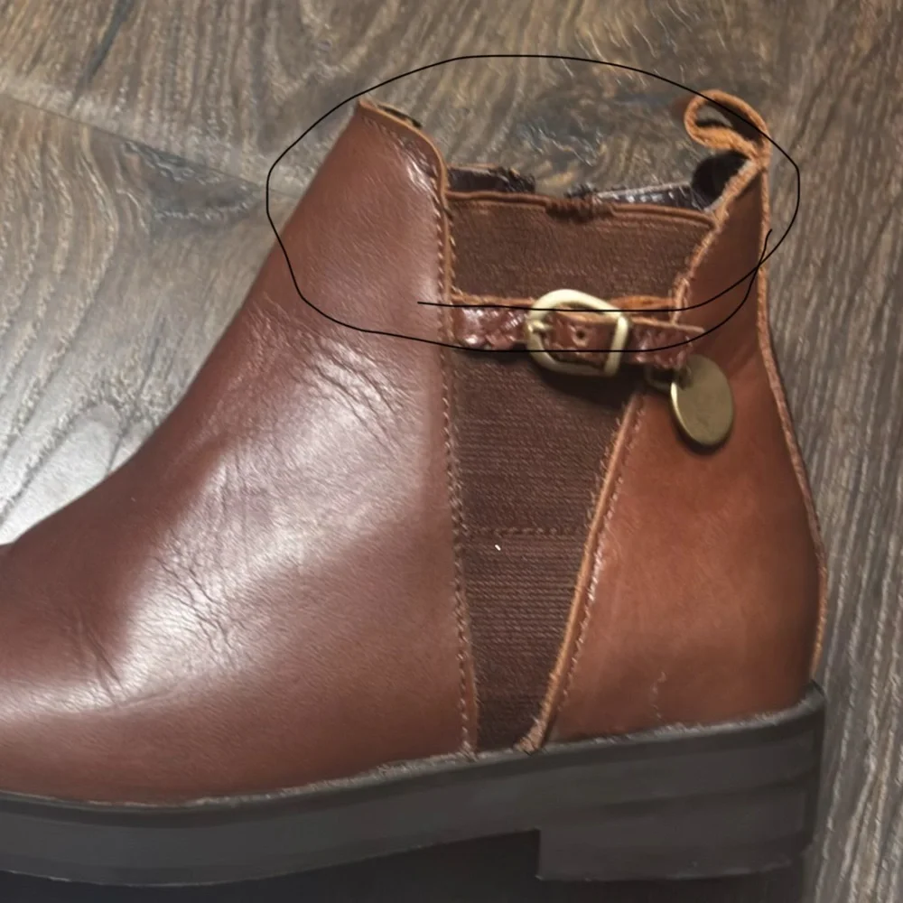 Zara girls Brown Leather Ankle Boots size 28/10